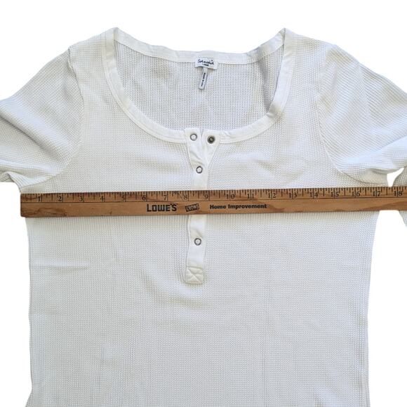 SPLENDID Thermal Forever Henley white long sleeve top size large - Picture 4 of 9